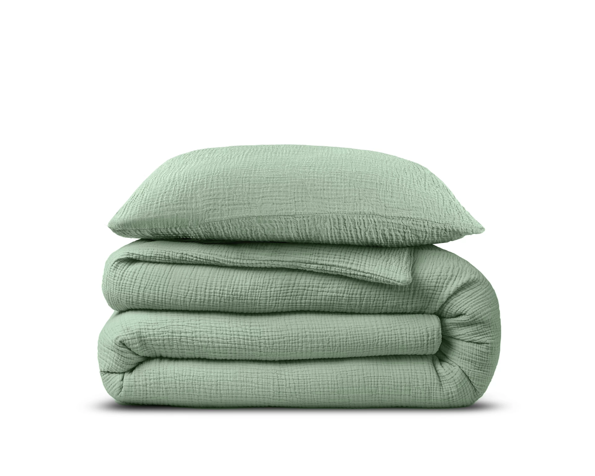 Katoen percale dekbedovertrek Mousseline - Groen