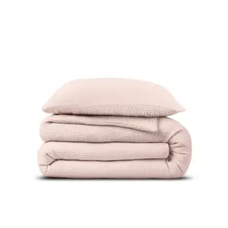 Dreamhouse Mousseline dekbedovertrek - Roze - Katoen percale  - 1-persoons (140x220 + 60x70cm)