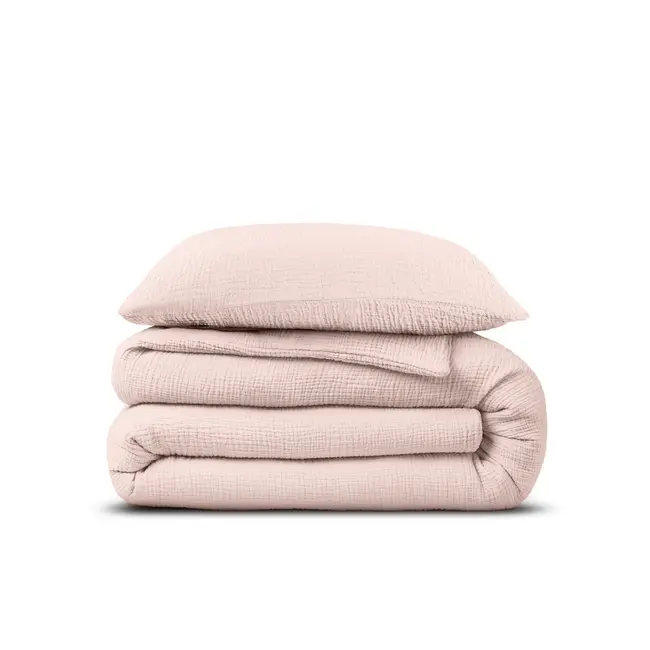 Katoen percale dekbedovertrek Mousseline - Roze