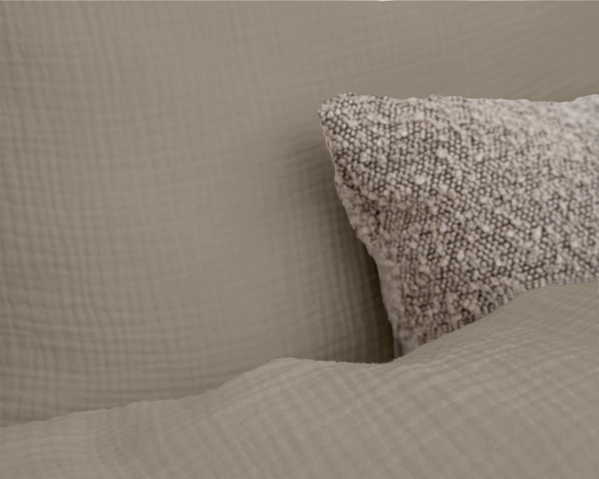Katoen percale dekbedovertrek Mousseline - Taupe