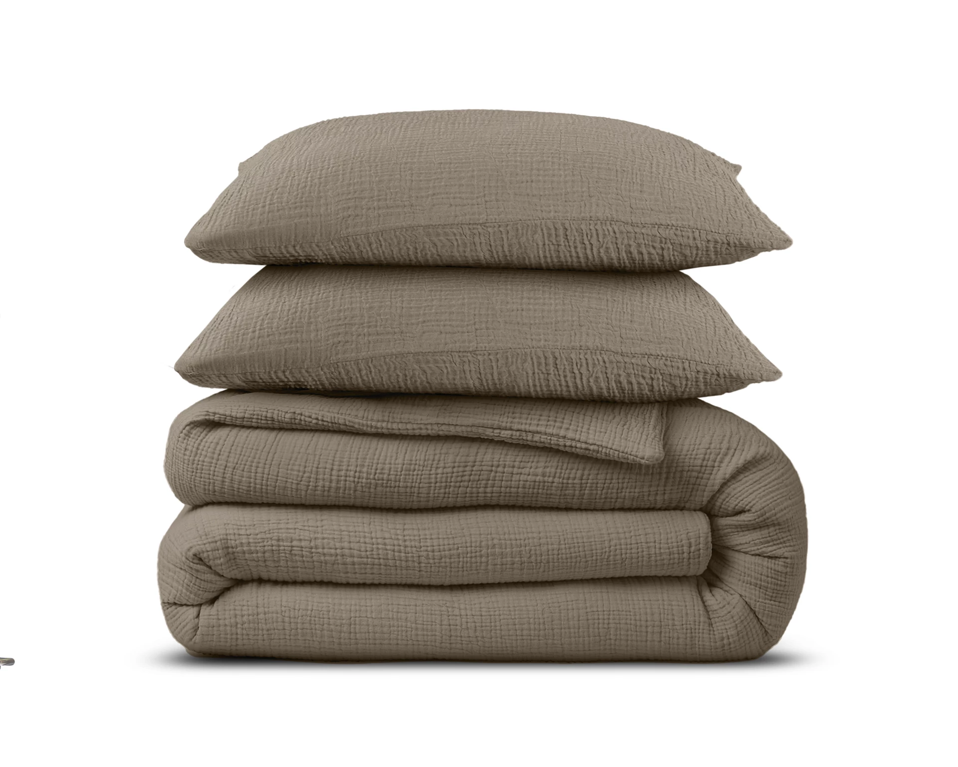 Katoen percale dekbedovertrek Mousseline - Taupe