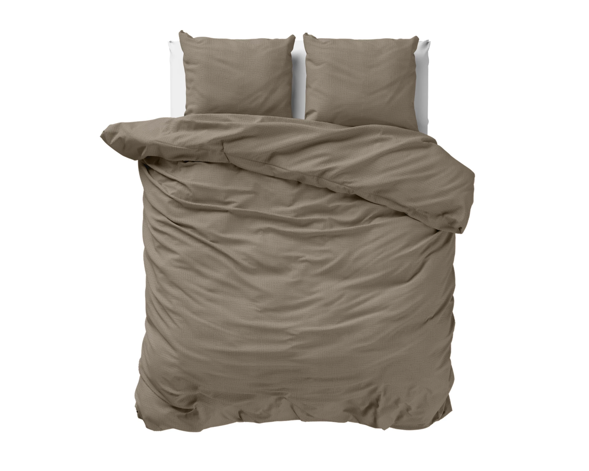 Katoen percale dekbedovertrek Mousseline - Taupe