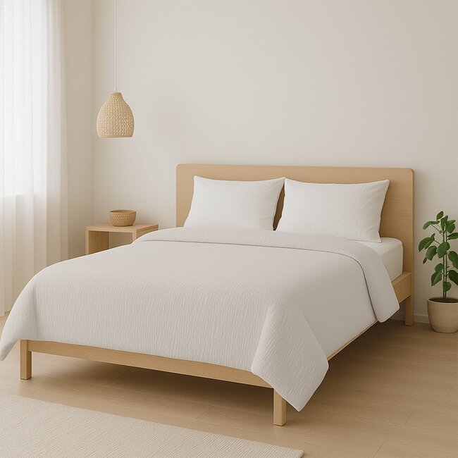 Easy dekbed zonder overtrek inclusief kussensloop - Mousseline - off white