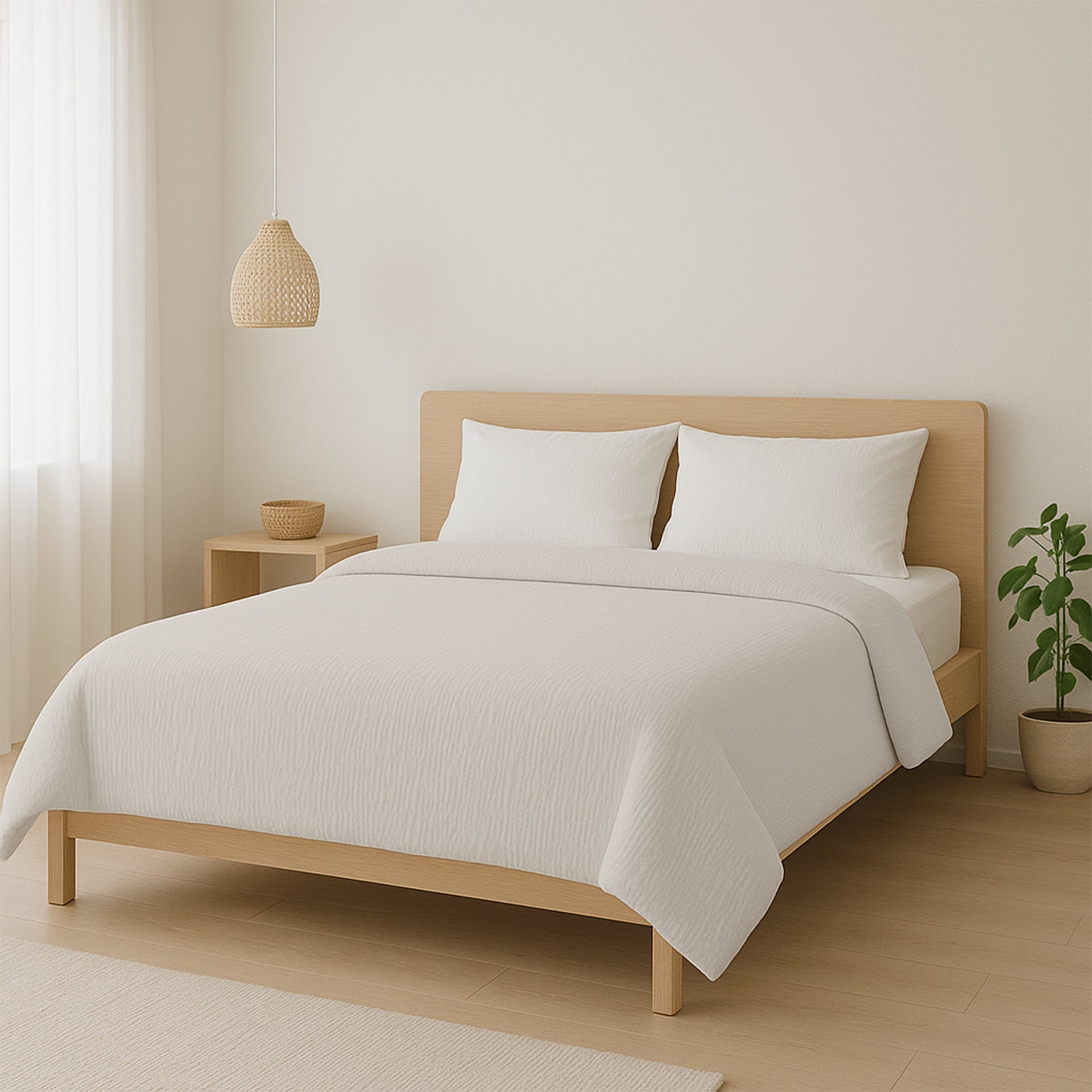 Easy dekbed zonder overtrek inclusief kussensloop - Mousseline - off white