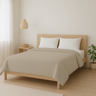 .Decoware® Easy dekbed zonder overtrek inclusief kussensloop - Mousseline - Zand