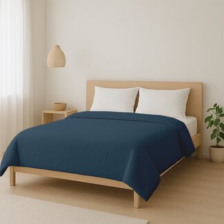 .Decoware® Easy dekbed zonder overtrek inclusief kussensloop - Mousseline - Petrol