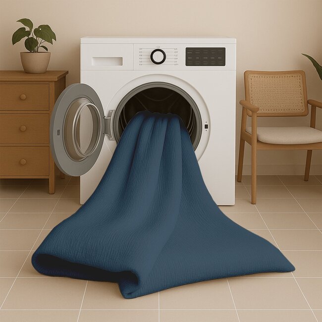 Easy dekbed zonder overtrek inclusief kussensloop - Mousseline - Petrol