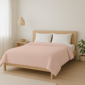 .Decoware® Easy dekbed zonder overtrek inclusief kussensloop - Mousseline - Roze