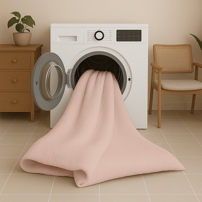 Easy dekbed zonder overtrek inclusief kussensloop - Mousseline - Roze