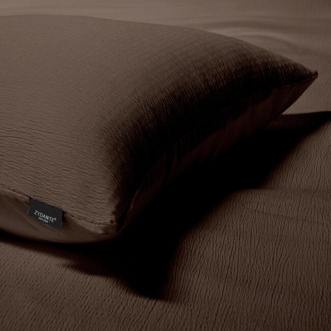 Mousseline dekbedovertrek - microvezel - chocolade bruin