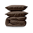Mousseline dekbedovertrek - microvezel - chocolade bruin