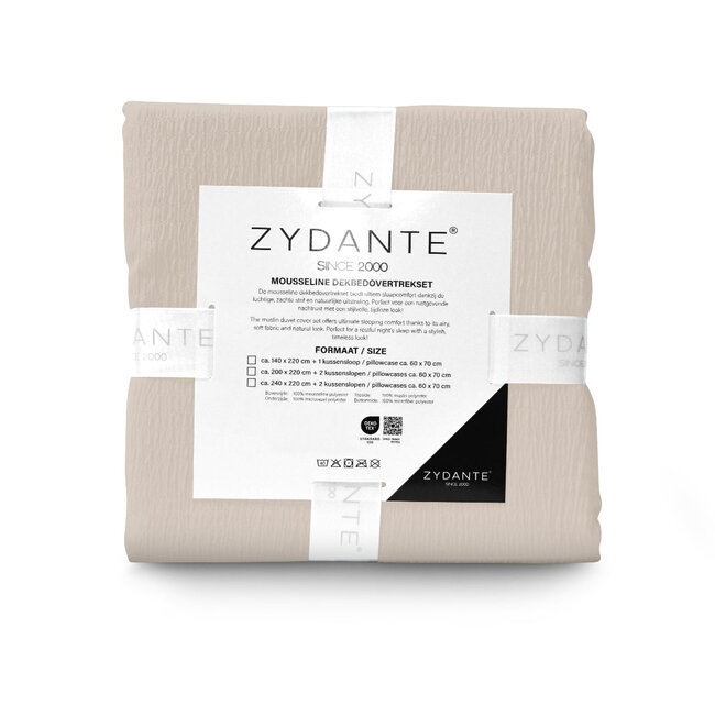 Mousseline dekbedovertrek - microvezel - taupe