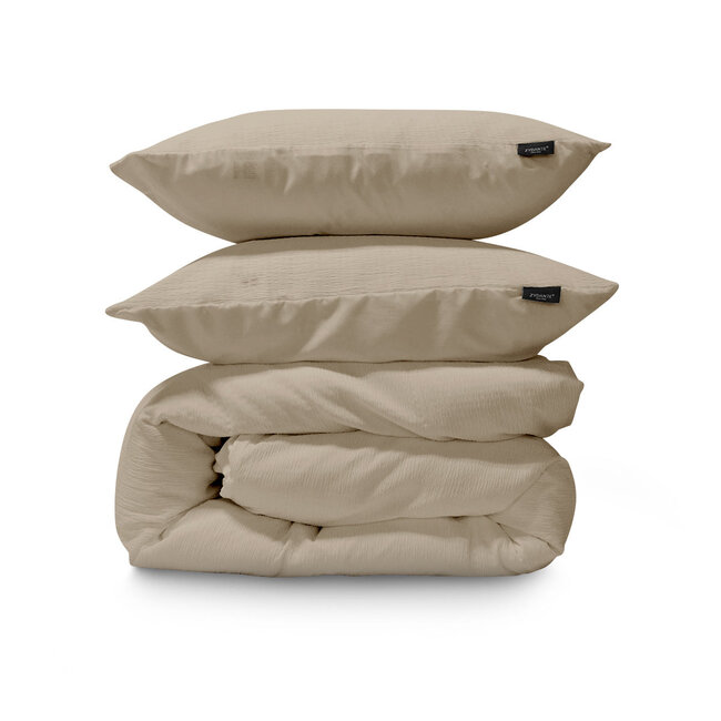 Mousseline dekbedovertrek - microvezel - taupe