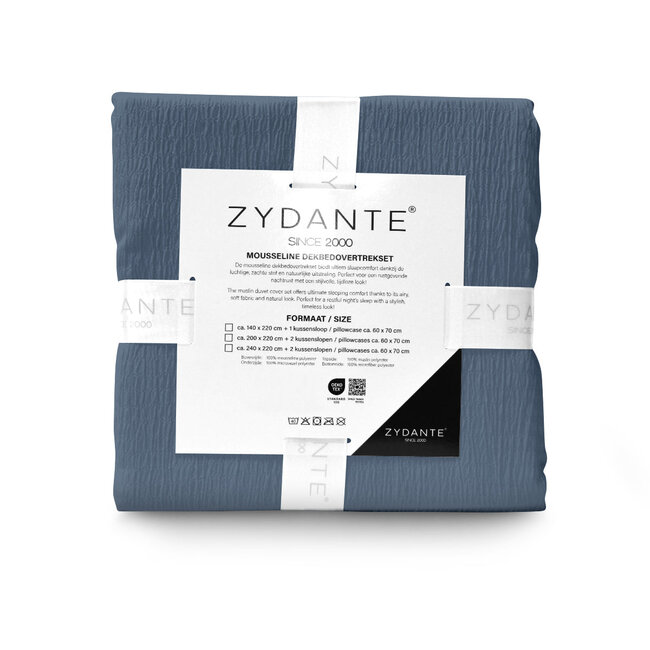 Mousseline dekbedovertrek - microvezel - petrol blauw