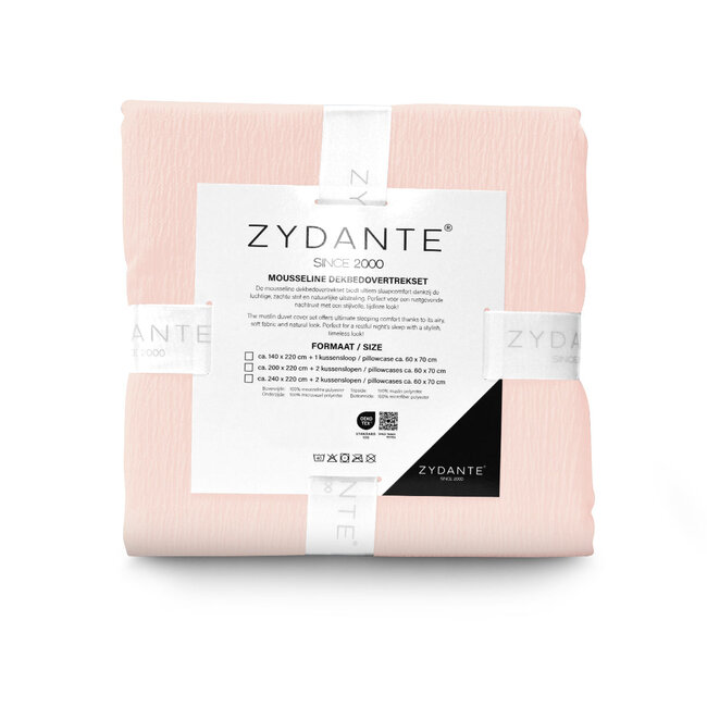 Mousseline dekbedovertrek - microvezel - roze