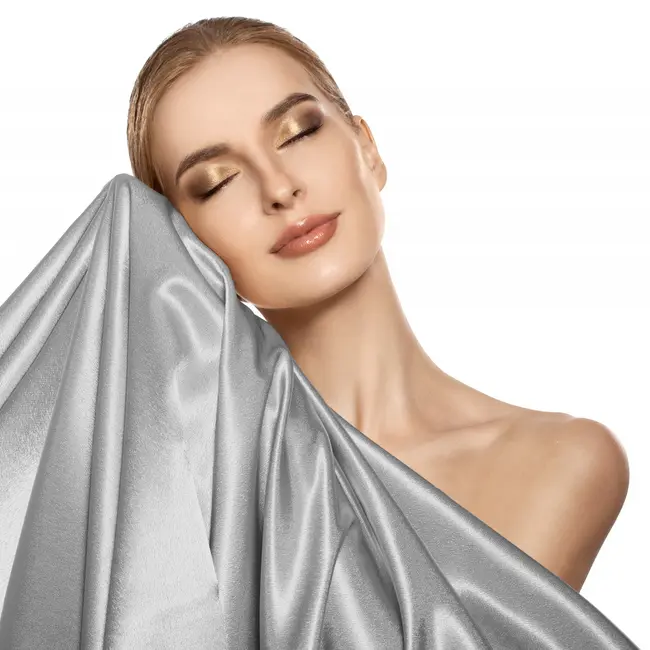 Kussensloop (Per st) - Zilver - Glans Satijn