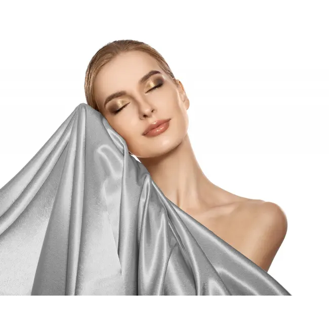 Kussensloop (Per st) - Zilver - Glans Satijn