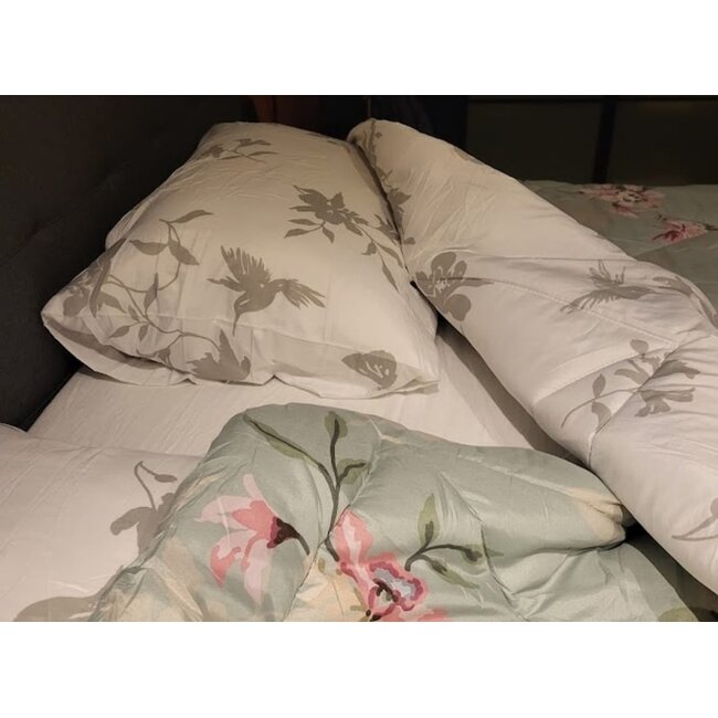 Dekbed zonder overtrek inclusief kussensloop - Hummingbird groen - microvezel - 300gsm