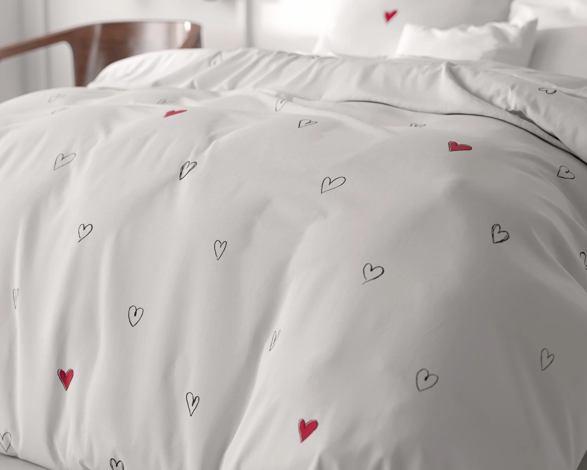 Microvezel dekbedovertrek Hearts Everywhere