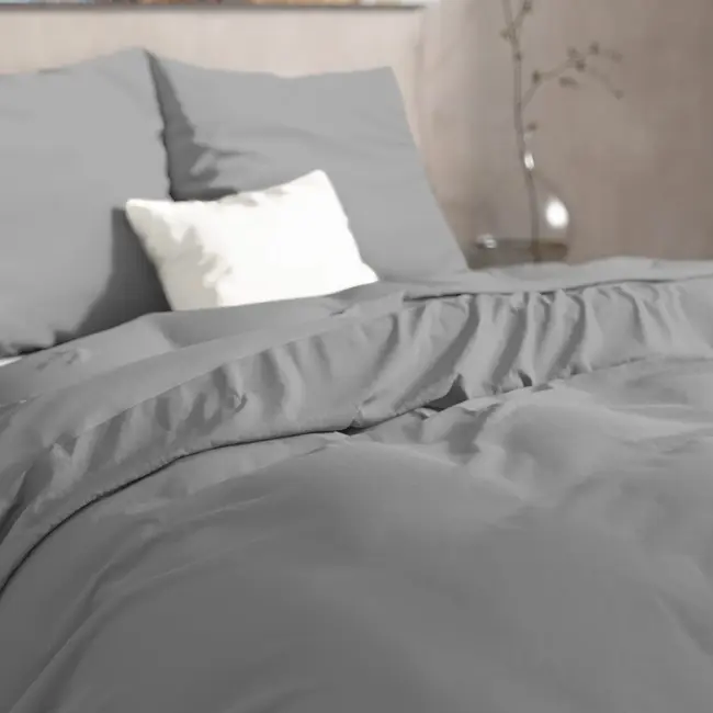 Flanel dekbedovertrek Mendez - Grijs