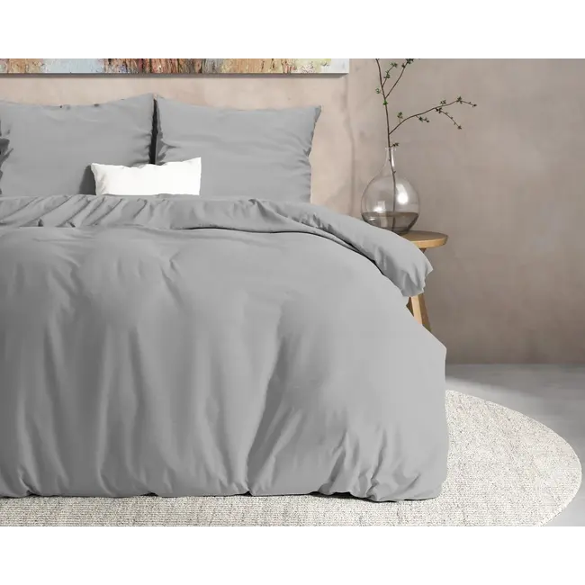 Flanel dekbedovertrek Mendez - Grijs