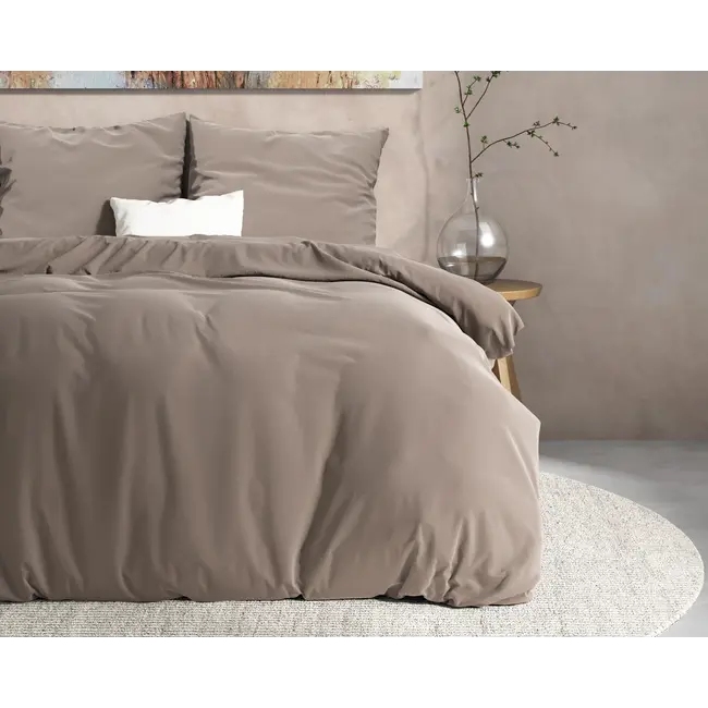 Flanel dekbedovertrek Mendez - Taupe