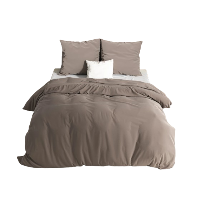 Flanel dekbedovertrek Mendez - Taupe