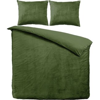 Beau Maison B-Keuze Velvet dekbedovertrek - groen - eenpersoons