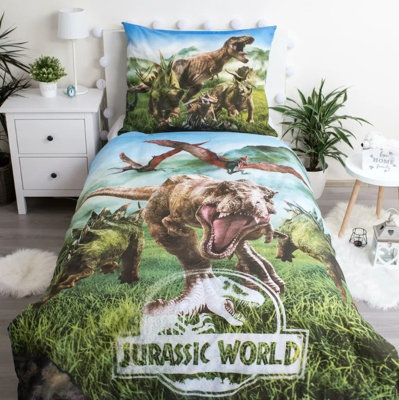 B-Keuze Jurassic World dekbedovertrek Forest - katoen - 140x200 + 70x90 cm
