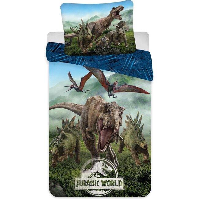 B-Keuze Jurassic World dekbedovertrek Forest - katoen - 140x200 + 70x90 cm