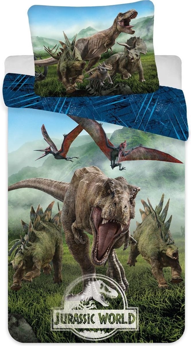 B-Keuze Jurassic World dekbedovertrek Forest - katoen - 140x200 + 70x90 cm