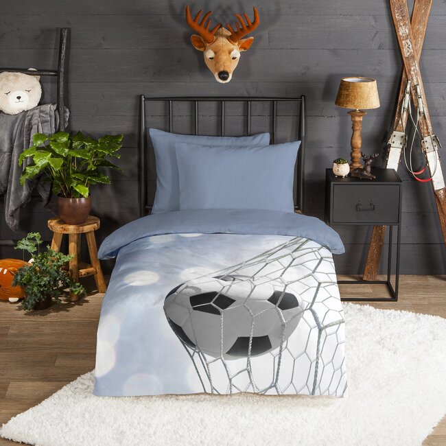 Flanel  dekbedovertrek Tijmen - Blauw  - 140x220 + 60x70 cm