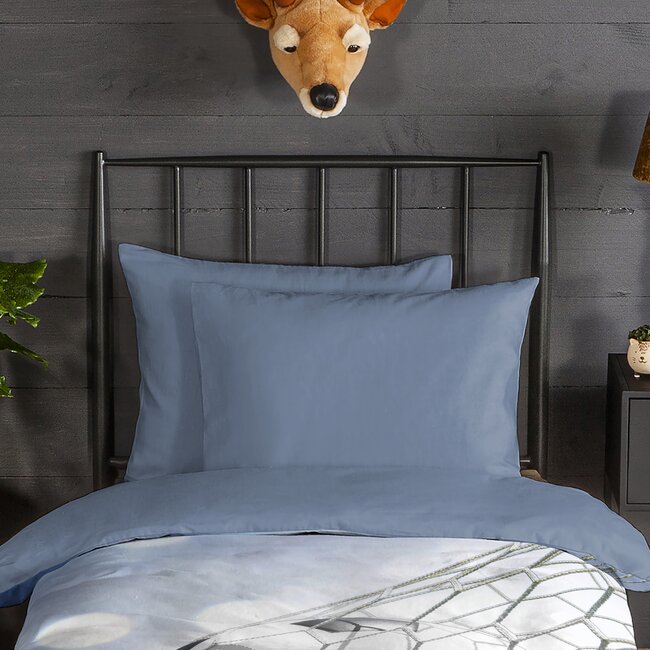 Flanel  dekbedovertrek Tijmen - Blauw  - 140x220 + 60x70 cm