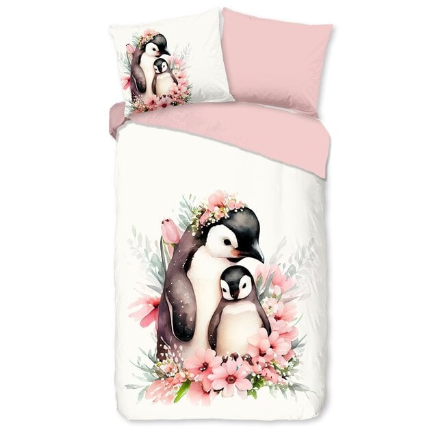 Flanel kinderdekbedovertrek Penny - Roze - 140x220 + 60x70 cm