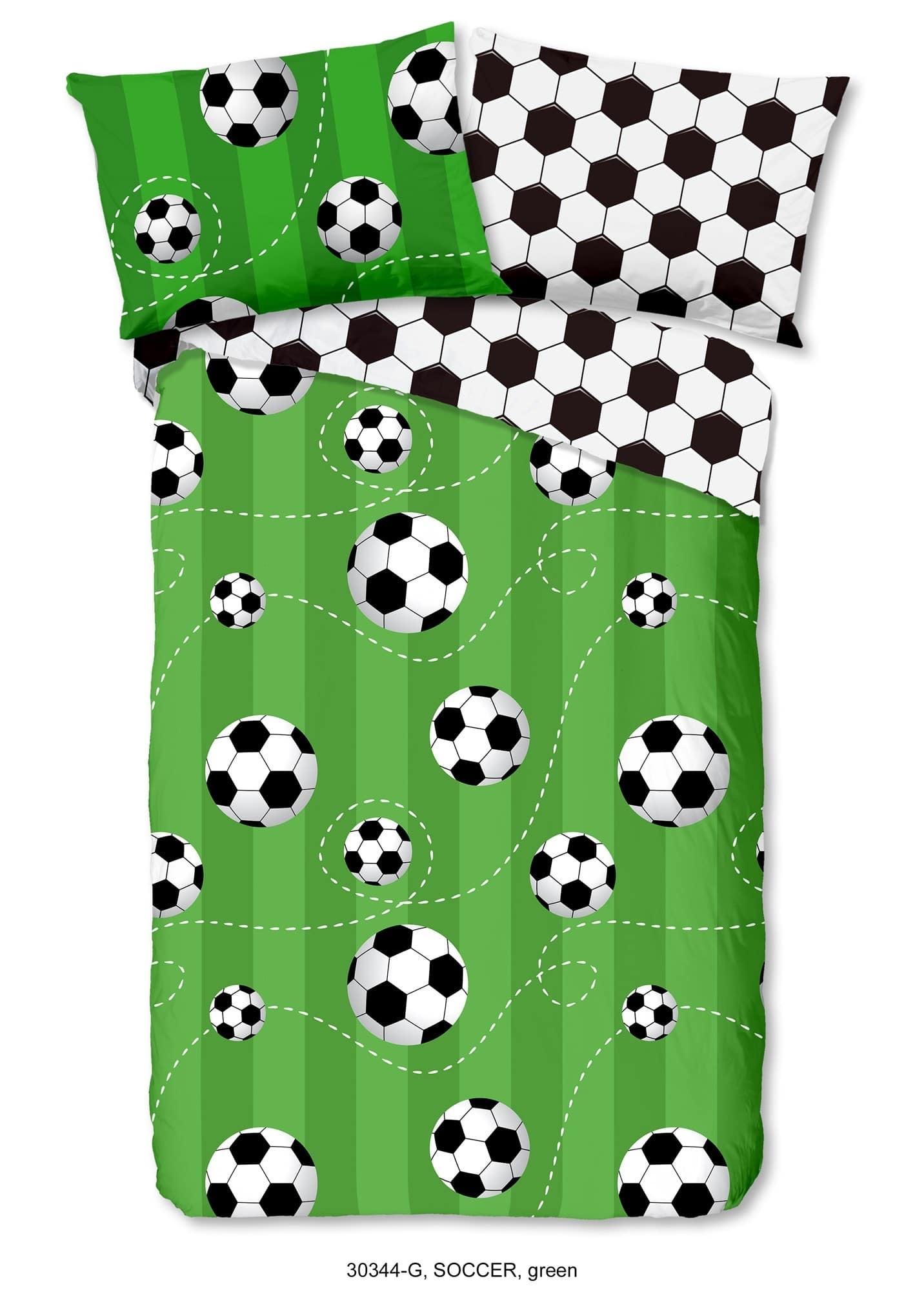 B-Keuze Peuter dekbedovertrek voetbal - katoen - 120x150 + 60x70 cm