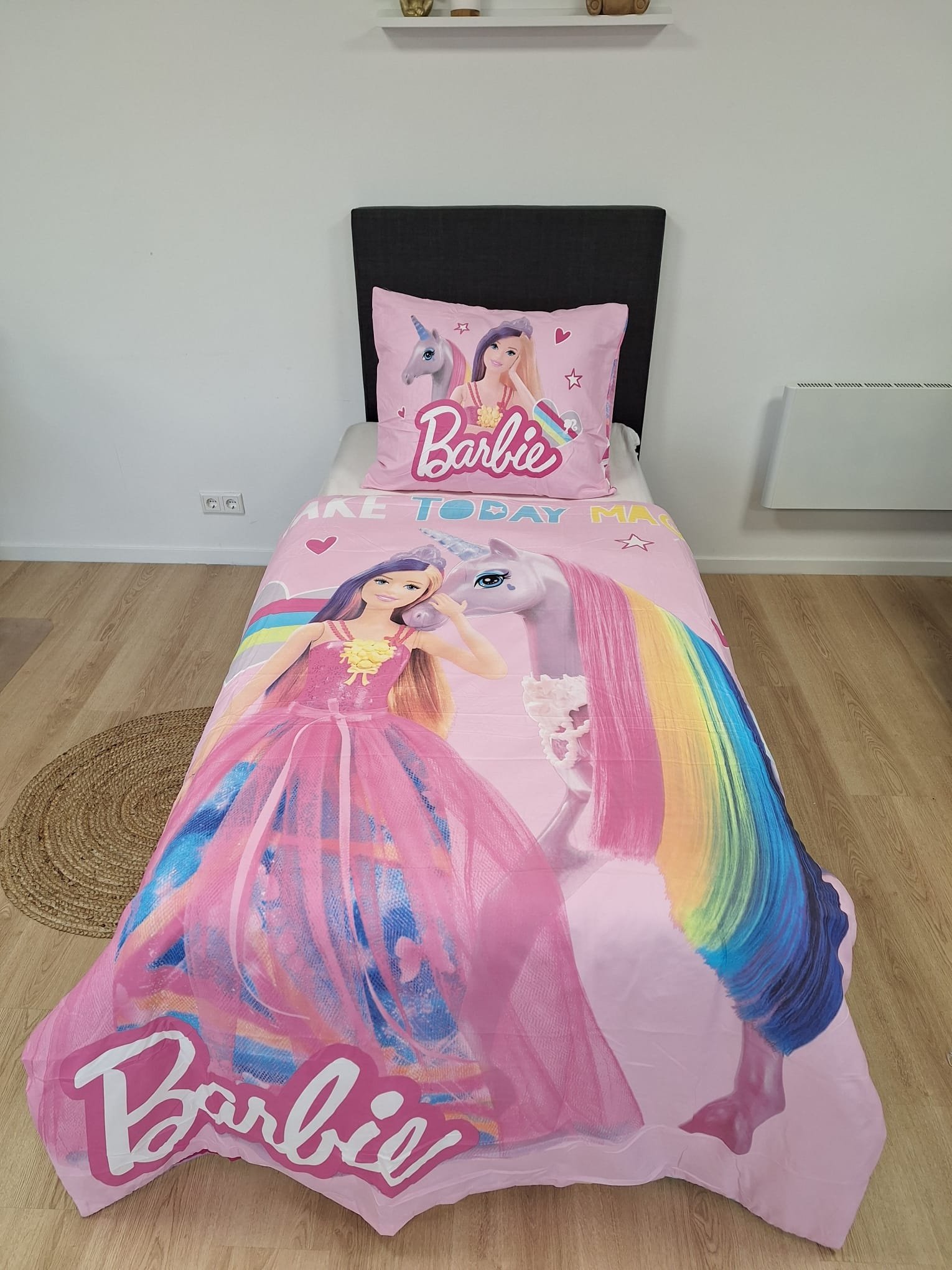 B-Keuze Barbie dekbedovertrek Eenhoorn - microvezel - 140x200 + 60x70 cm
