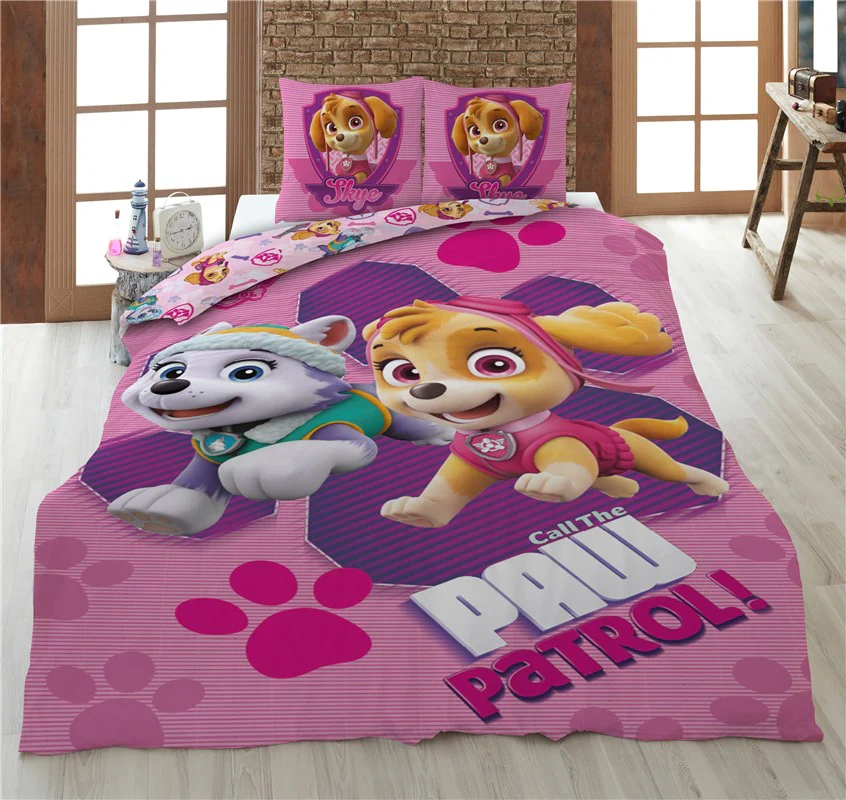Paw Patrol kinderdekbedovertrek Skye - polykatoen - 140x200 + 65x65 cm