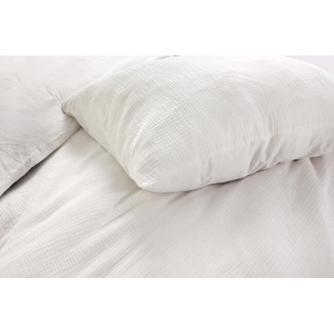 Katoen percal dekbedovertrek Rome - crème - mousseline