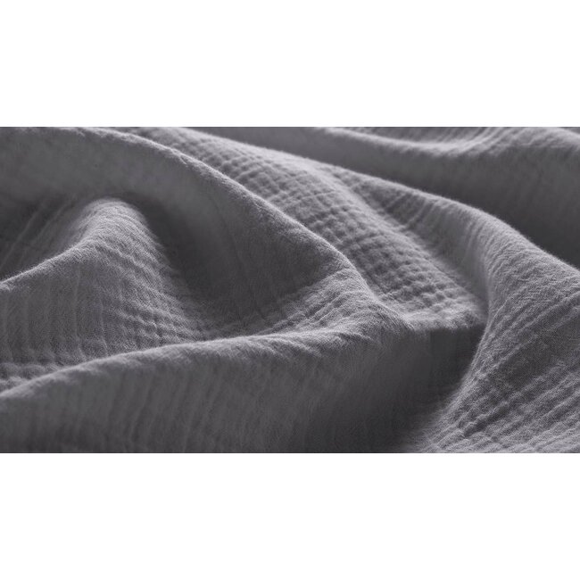 Katoen percal dekbedovertrek Rome - Grijs - Mousseline