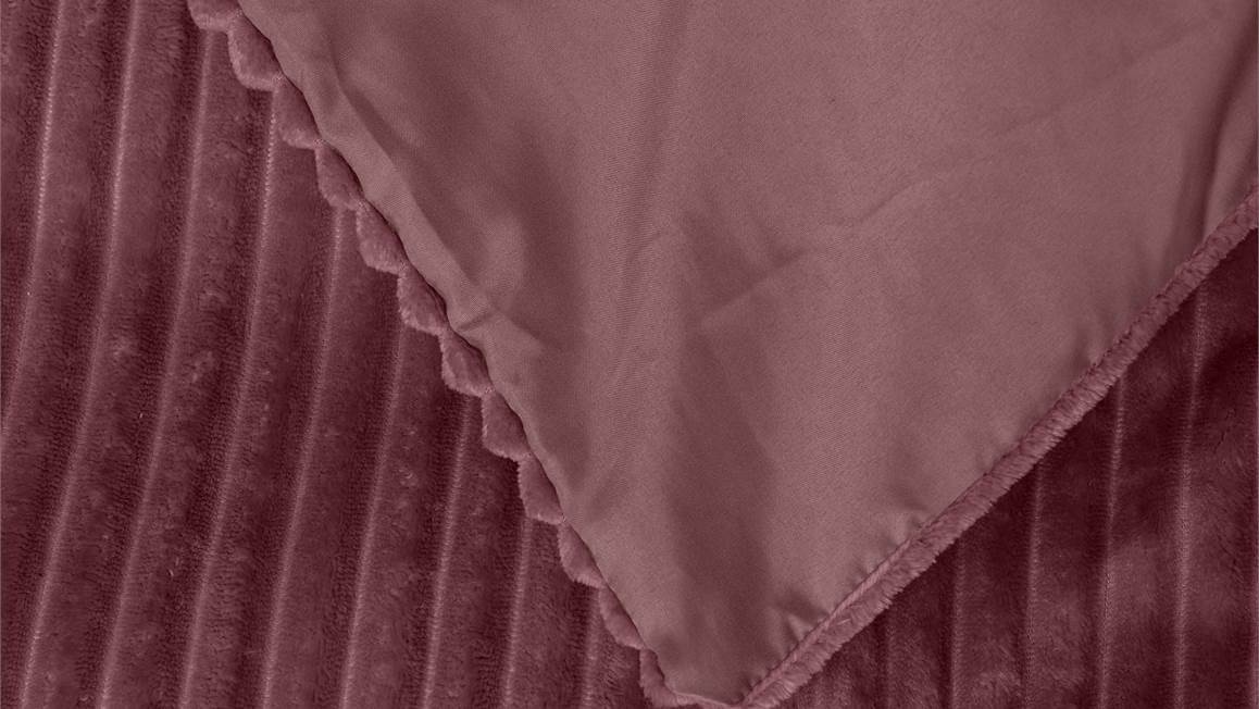Teddy dekbedovertrek Rib fleece - oudroze - onderkant microvezel