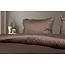 Hotelstreep dekbedovertrek - donkerbruin - katoen satijn - 200x220 + 2st. 60x70 cm