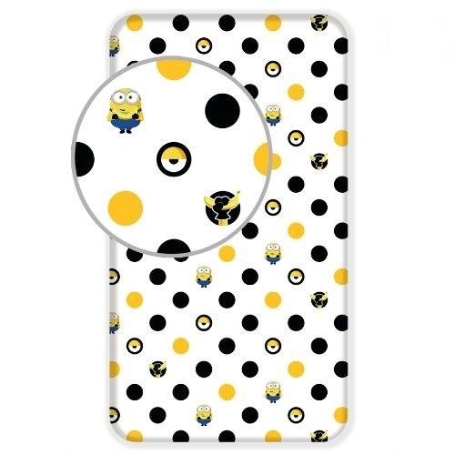 Minions 2 hoeslaken dots - katoen - 90x200 cm