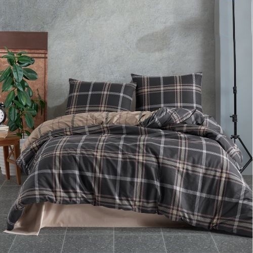 Katoen dekbedovertrek Arbon - 2-persoons (200x220 + 2st 60x70 cm)