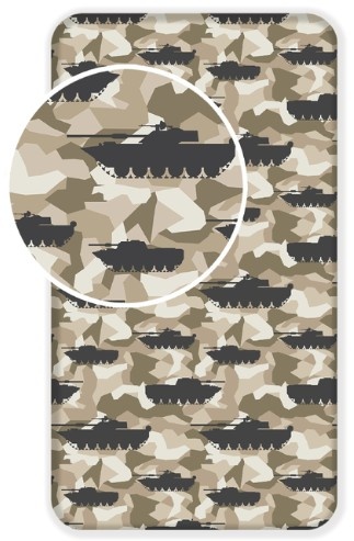 Tank camouflage hoeslaken - katoen - 90x200 cm
