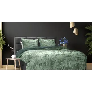 Dreamhouse Velvet dekbedovertrek crushed - groen