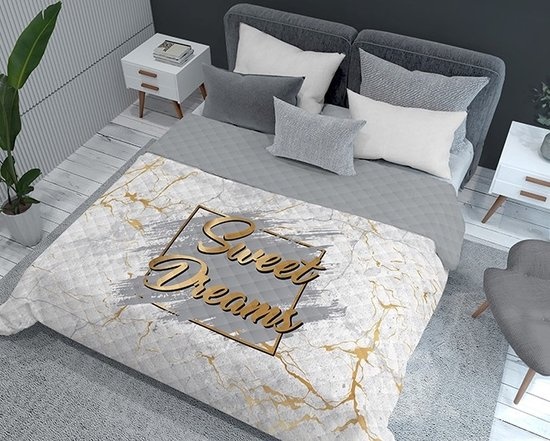 Bedsprei Sweet Dreams marmer look 220x240 cm
