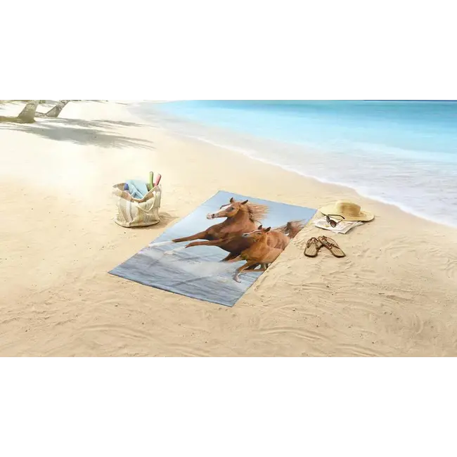 Strandlaken Merrie met veulen - 75x150 cm