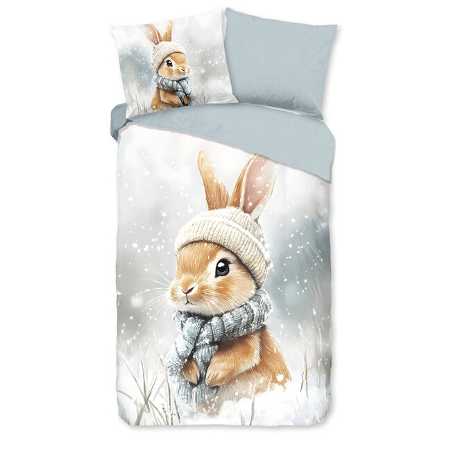 Flanel kinderdekbedovertrek Idun Grey - 140x220 + 60x70 cm