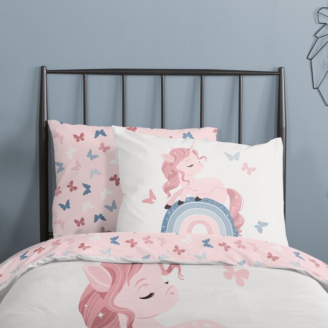 Kinderdekbedovertrek Fiby White - katoen - 140x220 + 60x70 cm