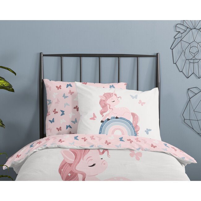 Kinderdekbedovertrek Fiby White - katoen - 140x220 + 60x70 cm